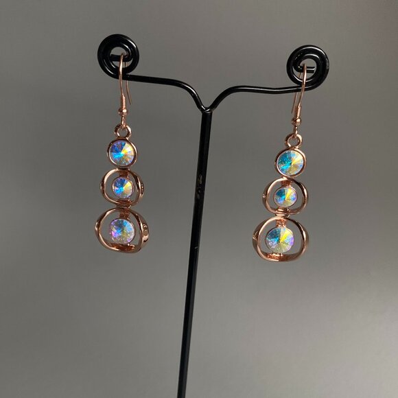 Butler Rose Gold Swarovski Crystal Necklace & Earrings - Picture 2 of 13